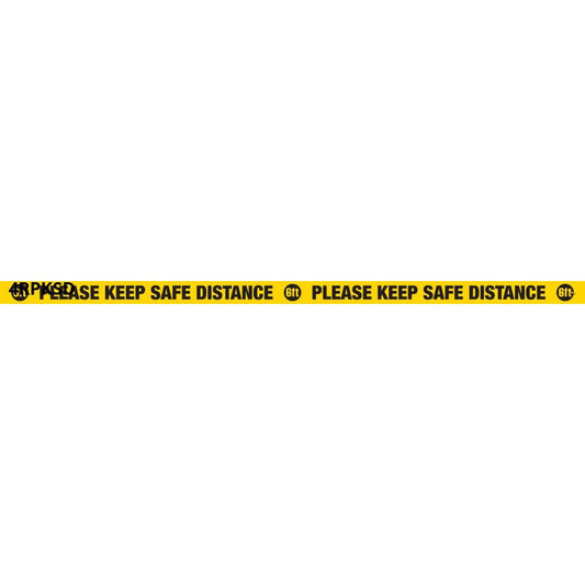4" Wide Please Keep Social Distance Floor Tape 100' Roll