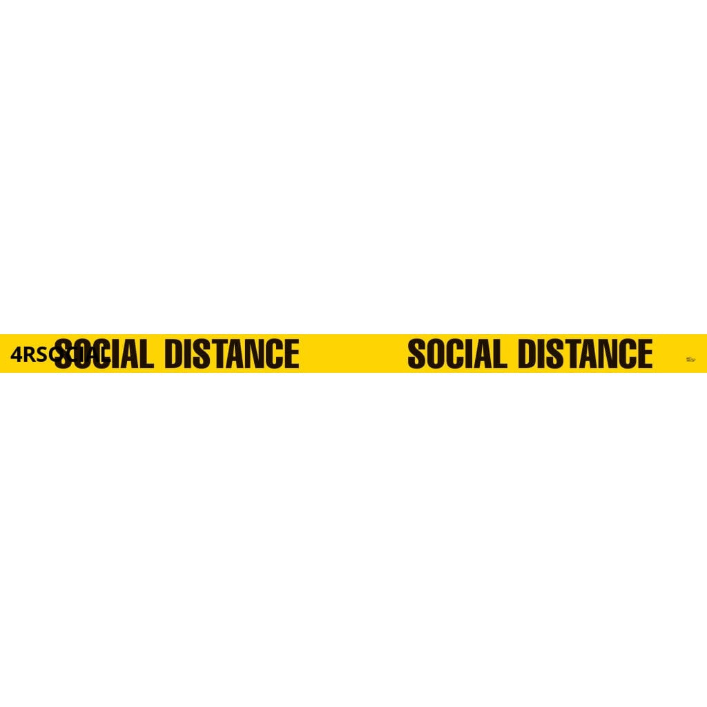 4" Wide Social Distance Repeat Message Floor Tape 100' Roll