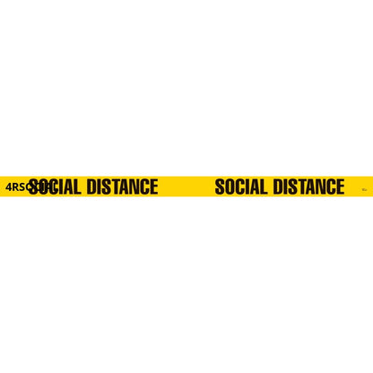 4" Wide Social Distance Repeat Message Floor Tape 100' Roll