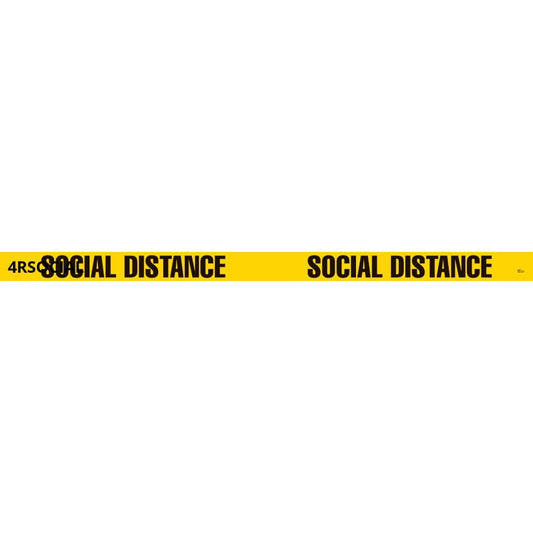 4" Wide Social Distance Repeat Message Floor Tape 100' Roll