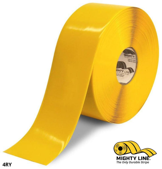 4" YELLOW Solid Color Tape - 100'  Roll - Safety Floor Tape