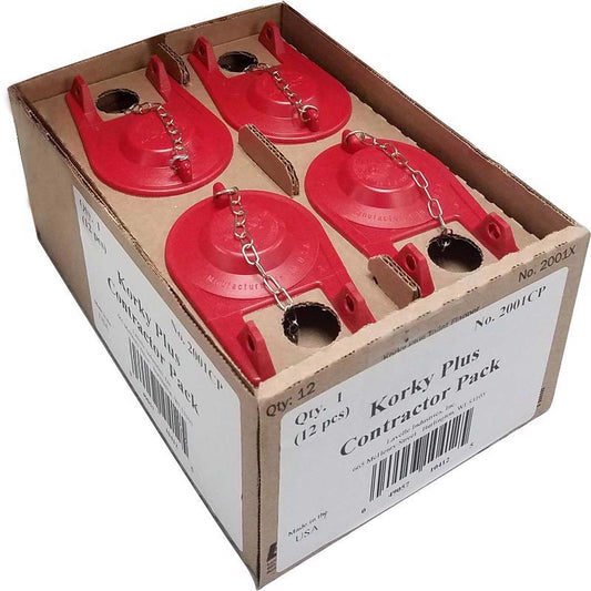 Korky Plus Bulk 12-Pack Toilet Flapper Red Rubber For Universal