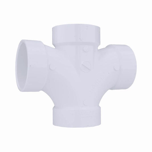 Charlotte Pipe Schedule 40 2 in. Hub X 2 in. D Hub PVC Double Sanitary Tee 1 pk