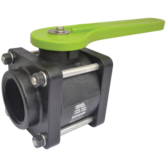 Green Leaf 2 in. Polypropylene FNPT Ball Valve Full Port Lever