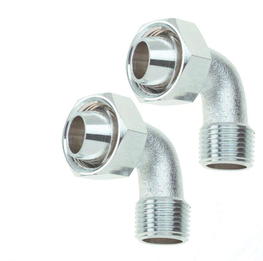 William Harvey Bent Bathcock Coupling For Universal 1/2 in. Silver Brass 2 pc