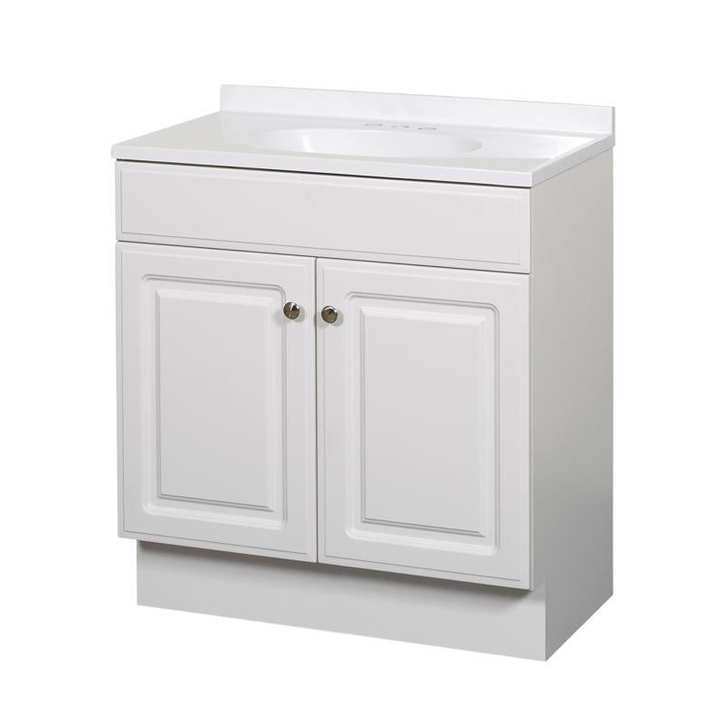 Zenna Home Single White Bathroom Vanity 30 in. W X 18 in. D X 35 in. H