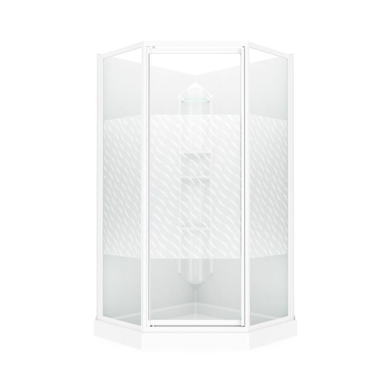 MAAX Himalaya 74-1/4 in. H X 38 in. W White Framed Shower Kit