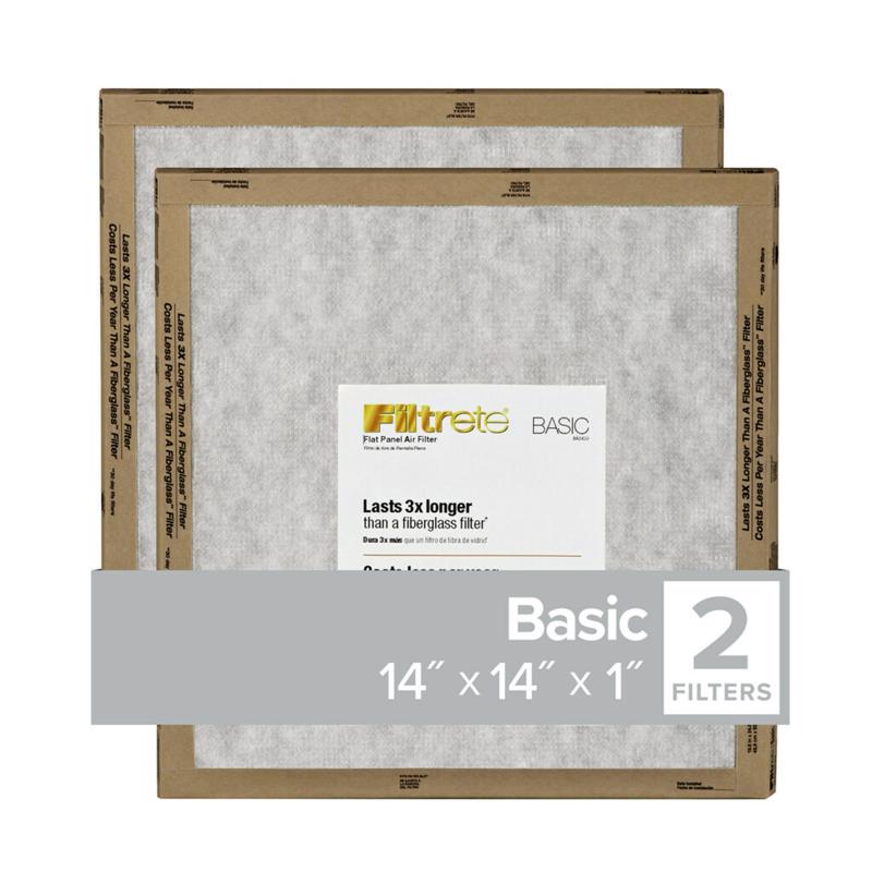 Filtrete 14 in. W X 14 in. H X 1 in. Synthetic 2 MERV Flat Panel Filter 2 pk