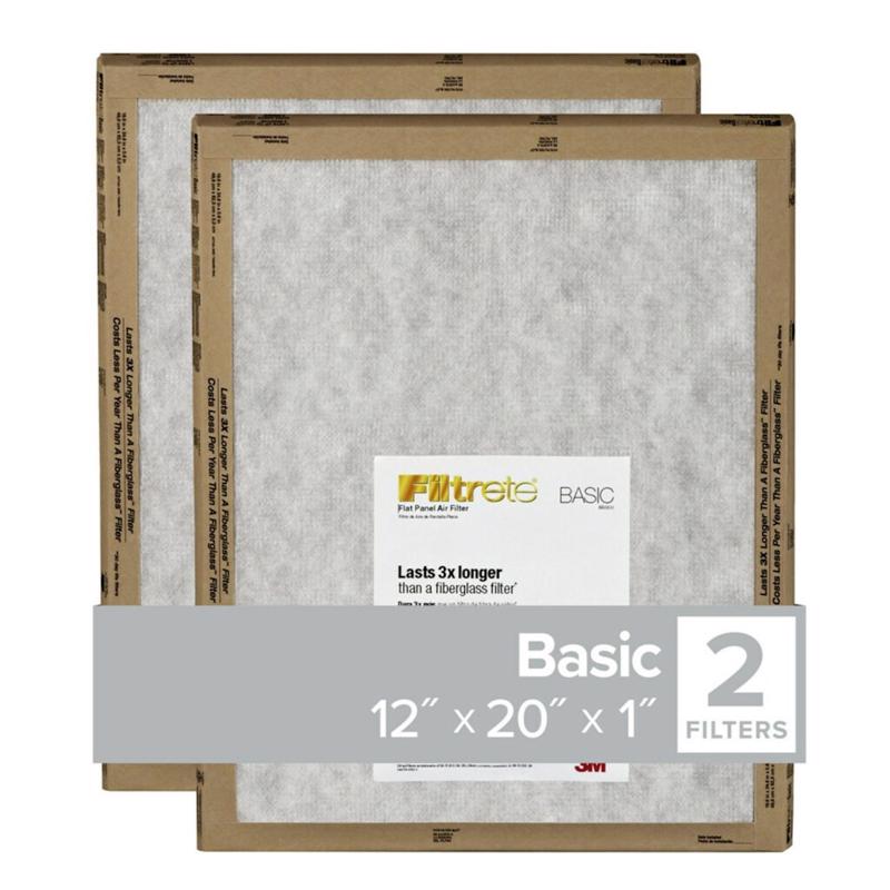 Filtrete 12 in. W X 20 in. H X 1 in. Synthetic 2 MERV Flat Panel Filter 2 pk