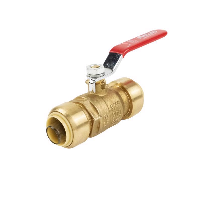 BK Products Proline Series 1 in. Brass Push Fit Ball Valve Full Port Quarter-Turn Lever