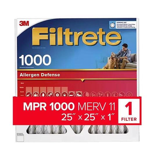 Filtrete 25 in. W X 25 in. H X 1 in. 1000 MPR Pleated Allergen Air Filter 1 pk