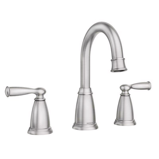 Moen Banbury Brushed Nickel Traditional Two-Handle Bathroom Sink Faucet 8-16 in.