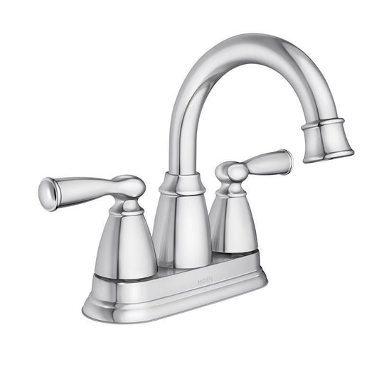 Moen Banbury 2 Chrome Traditional Centerset Bathroom Sink Faucet 4 in.