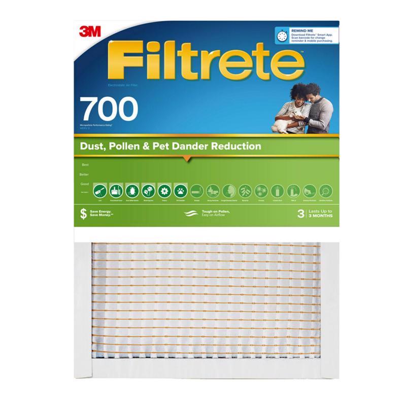 Filtrete 20 in. W X 30 in. H X 1 in. Polypropylene 700 MPR Pleated Air Filter 1 pk