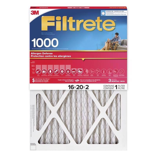 Filtrete 16 in. W X 20 in. H X 2 in. Polypropylene 1000 MPR Pleated Air Filter 1 pk