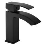 Anzzi Revere Matte Black Modern Single-Hole Bathroom Sink Faucet