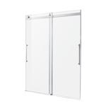 Anzzi Stellar 76 in. H X 60 in. W Brushed Nickel Nickel Frameless Shower Door