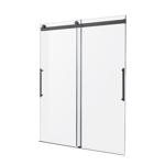 Anzzi Stellar 76 in. H X 60 in. W Matte Black Frameless Shower Door