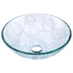 Anzzi Vieno Glass Bathroom Sink 16.5 in. W X 16.5 in. D Clear