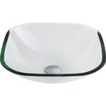 Anzzi Cadenza Glass Bathroom Sink 16.5 in. W X 16.5 in. D Clear