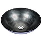 Anzzi Stellar Glass Bathroom Sink 16.5 in. W X 16.5 in. D Precious Storm