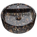 Anzzi Rhapsody Ceramic Bathroom Sink 17.3 in. W X 17.3 in. D Brown
