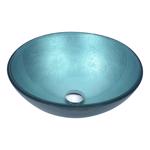 Anzzi Posh Glass Bathroom Sink 16.5 in. W X 16.5 in. D Coral Blue