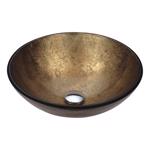 Anzzi Posh Glass Bathroom Sink 16.5 in. W X 16.5 in. D Celestial Earth