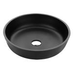 Anzzi Allegro Glass Bathroom Sink 16.5 in. W X 16.5 in. D Matte Black
