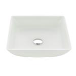 Anzzi Solstice Glass Bathroom Sink 15.8 in. W X 15.8 in. D White