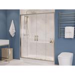 Anzzi Enchant 70 in. H X 60.4 in. W Brushed Nickel Nickel Framed Shower Door