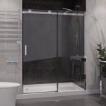 Anzzi Rhodes Series 76 in. H X 60 in. W Chrome Silver Frameless Shower Door