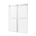 Anzzi Kahn Series 76 in. H X 48 in. W Brushed Nickel Nickel Frameless Shower Door