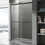 Anzzi Kahn Series 76 in. H X 48 in. W Matte Black Frameless Shower Door