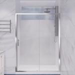 Anzzi Halberd 72 in. H X 48 in. W Chrome Silver Framed Shower Door