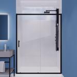Anzzi Halberd 72 in. H X 60 in. W Matte Black Framed Shower Door