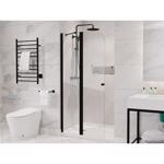 Anzzi Romance Series 72 in. H X 33.5 in. W Matte Black Frameless Shower Door