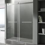 Anzzi Kahn Series 76 in. H X 60 in. W Brushed Nickel Nickel Frameless Shower Door