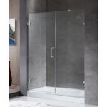 Anzzi Consort 72 in. H X 60 in. W Chrome Silver Frameless Shower Door