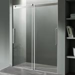Anzzi Stellar Series 76 in. H X 48 in. W Brushed Nickel Nickel Frameless Shower Door