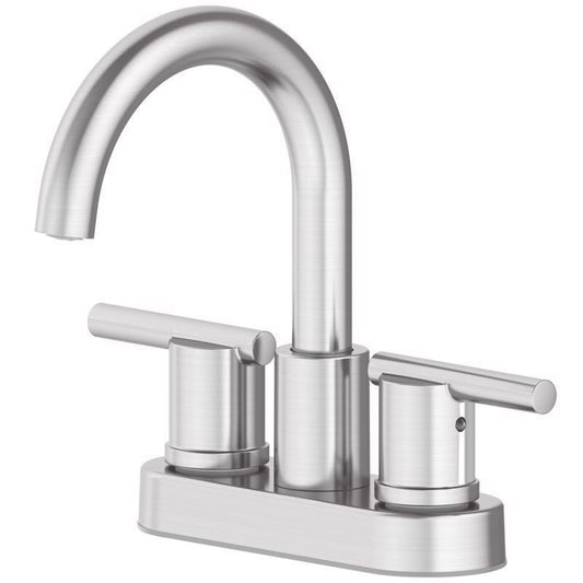 Oakbrook Collection Alexis Brushed Nickel Modern Centerset Bathroom Sink Faucet 4 in.