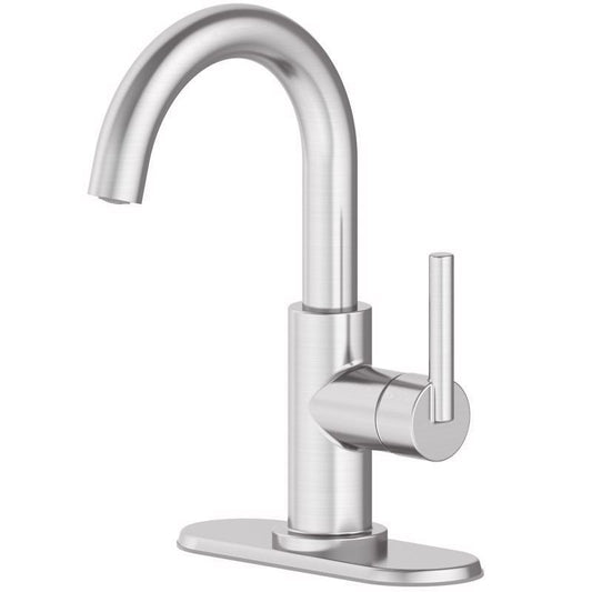 Oakbrook Collection Alexis Brushed Nickel Modern Single-Handle Bathroom Sink Faucet 4 in.
