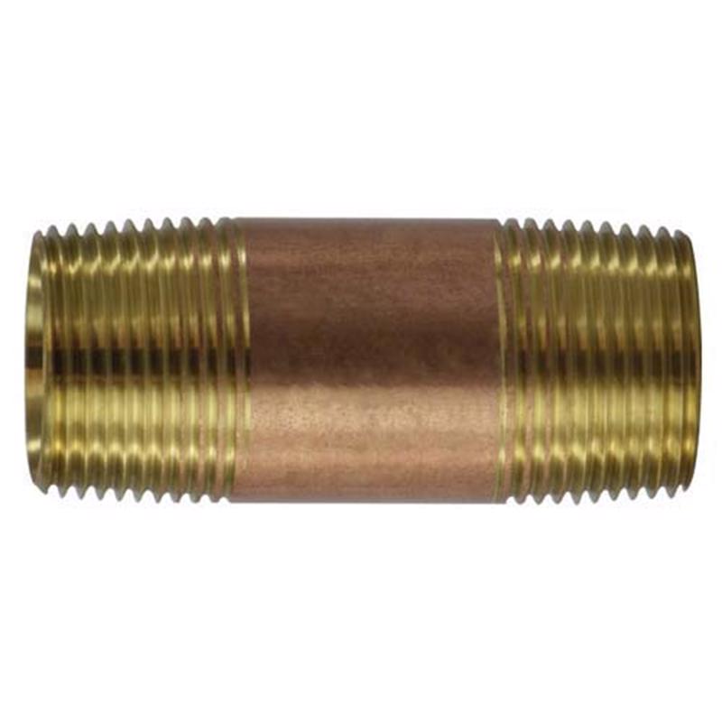 Anderson Metals 1/2 in. MPT in. X 1/2 in. D MPT Red Brass Pipe Nipple 6 in. L