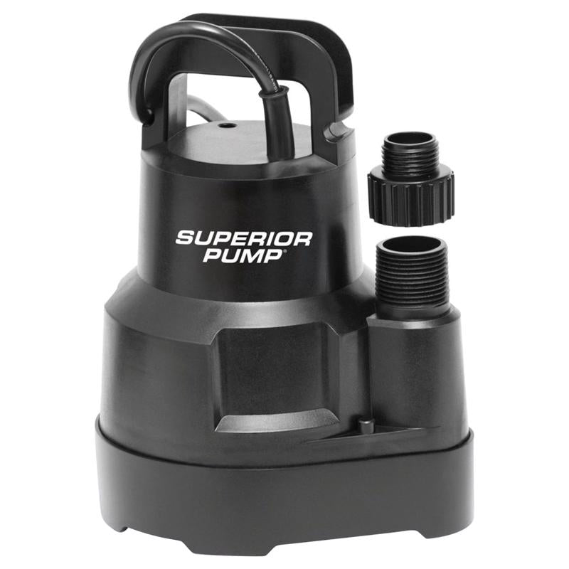 Superior Pump 1/6 HP 1920 gph Thermoplastic Float Switch Top AC Utility Pump