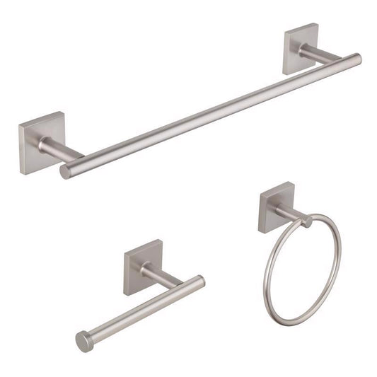 OakBrook Collection Brushed Nickel Silver Die Cast Zinc Towel Holder