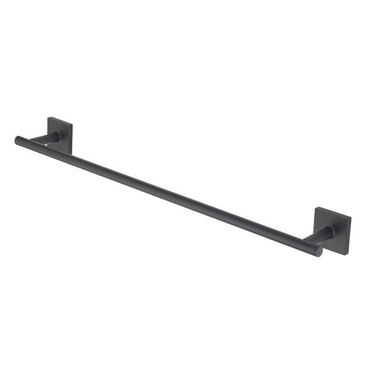 OakBrook Collection Matte Black Towel Bar 18 in. L Die Cast Zinc