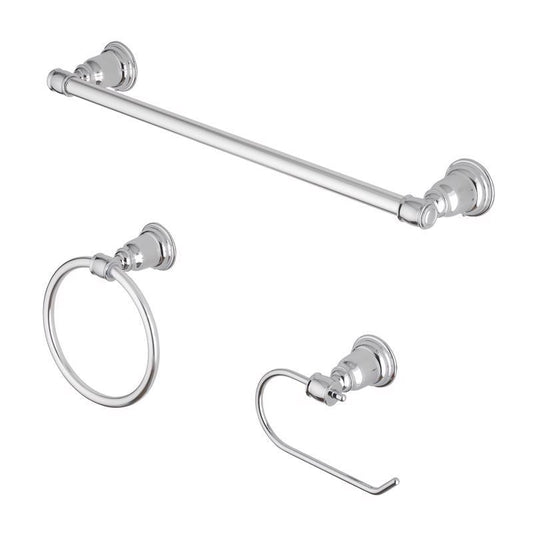 OakBrook Collection Chrome Die Cast Zinc Bath Hardware Set