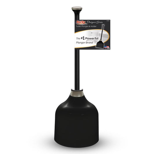 Korky Toilet Plunger and Caddy 13.75 in. L X 6 in. D