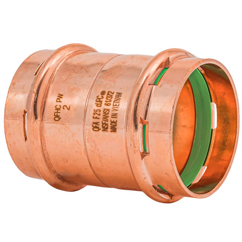 QuickFitting 2 in. Press in. Press in. Copper Coupling with Stop