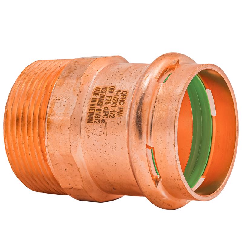 QuickFitting 1-1/2 in. Press in. MNPT in. Copper Adapter